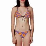 DBZ Dragon Balls Pattern Design Purple Two Piece Bikini