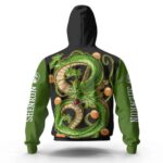 DBZ Dragon Shenron Black Green Zip-Up Hoodie