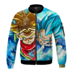 DBZ Father And Son Future Trunks Vegeta Super Saiyan Blue Bomber Jacket