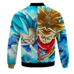 DBZ Father And Son Future Trunks Vegeta Super Saiyan Blue Bomber Jacket - back