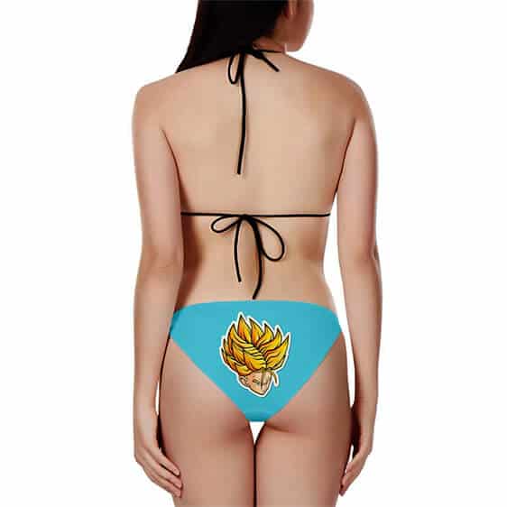 DBZ Future Trunks Sky Blue Minimalist Sexy Bikini Swimsuit