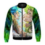 DBZ Gogeta Vs Broly Anime Art All Over Print Green Bomber Jacket