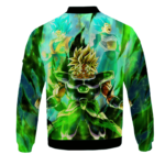 DBZ Gogeta Vs Broly Anime Art All Over Print Green Bomber Jacket