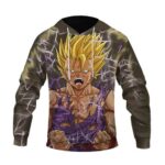 DBZ Gohan Super Saiyan Damage Angry Thunder Power Cool Design Hoodie