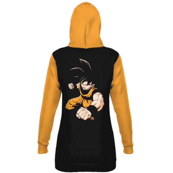 DBZ Goku Base Form Majestic Black Orange Hoodie Dress