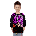 DBZ Goku Black Super Saiyan Rose Dark Cool Pattern Kids Sweatshirt