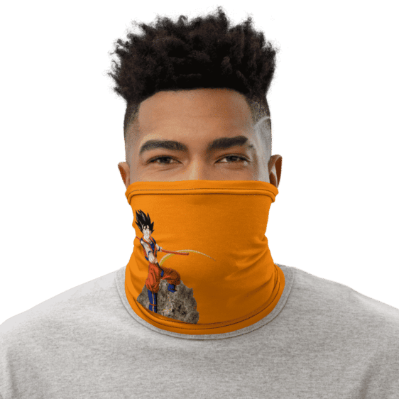 DBZ Goku Riding Weed Nug Orange Face Covering Neck Gaiter