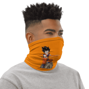 DBZ Goku Riding Weed Nug Orange Face Covering Neck Gaiter