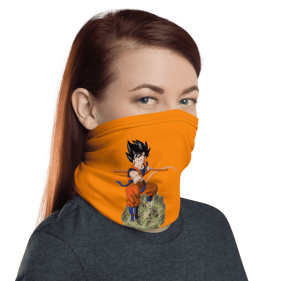 DBZ Goku Riding Weed Nug Orange Face Covering Neck Gaiter