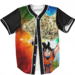 DBZ Goku Spirit Bomb Ganja Weed Colorful Awesome Baseball Jersey