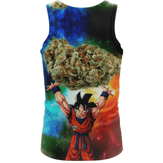 DBZ Goku Spirit Bomb Ganja Weed Colorful Awesome Tank Top - Back