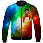 DBZ Goku Spirit Bomb Ganja Weed Colorful Bomber Jacket