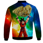 DBZ Goku Spirit Bomb Ganja Weed Colorful Bomber Jacket - BACK