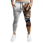 DBZ Goku Super Saiyan 2 HD Artwork Simple White Jogger Pants