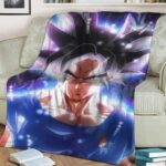 DBZ Goku Ultra Instinct All Over Print Dope Fleece Blanket