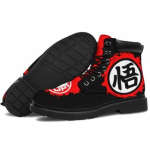 DBZ Goku Wisdom Kanji Dope Red Black All Weather Boots