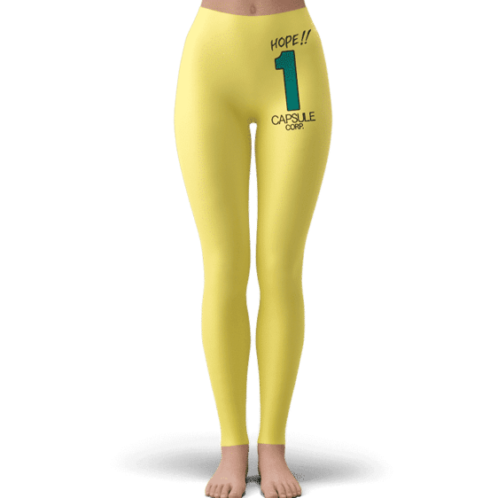 DBZ Hope Number One Capsule Corp Yellow Awesome Leggings