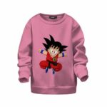 DBZ Jumping Kid Goku In His Training Suit Kids Sweatshirt