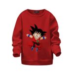 DBZ Jumping Kid Goku In His Training Suit Kids Sweatshirt