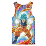 DBZ SSJ Blue Goku Twin Dragon Shot Tank Shirt