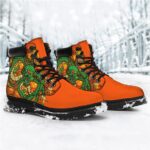 DBZ Shenron With Seven Dragon Balls Art Orange Combat Boots