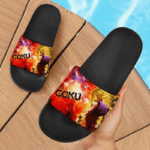 DBZ Son Goku And Shenron Explosive Red Artwork Cool Slide Sandals
