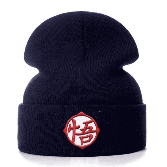 DBZ Son Goku Training Kanji Dark Blue Soft Classic Beanie