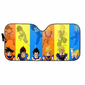 DBZ Son Goku and Vegeta Saiyan Forms Car Sun Shield