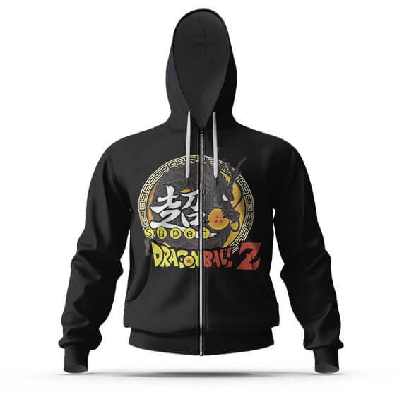 DBZ Super Kanji Epic Dragon Spirit Shenron Zip Hoodie