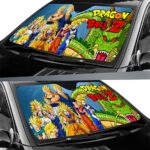 DBZ Super Saiyan Characters And Shenron Windshield Sun Shade