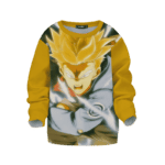 DBZ Super Saiyan Future Trunks Angry Yellow Kids Sweatshirt