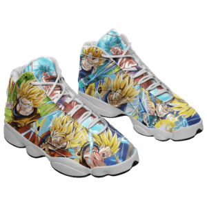 DBZ Super Saiyan Goku And Vegeta All Over Print Basketball Sneakers - Mockup 1