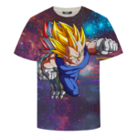 DBZ Super Saiyan Prince Vegeta Space Galaxy 3D T-Shirt