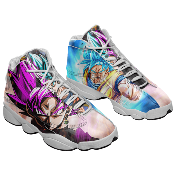 DBZ Super Saiyan Rose Blue Goku Cool Basketball Shoes - Mockup 1