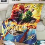 DBZ The Great Saiyan Man And Pan Awesome Throw Blanket