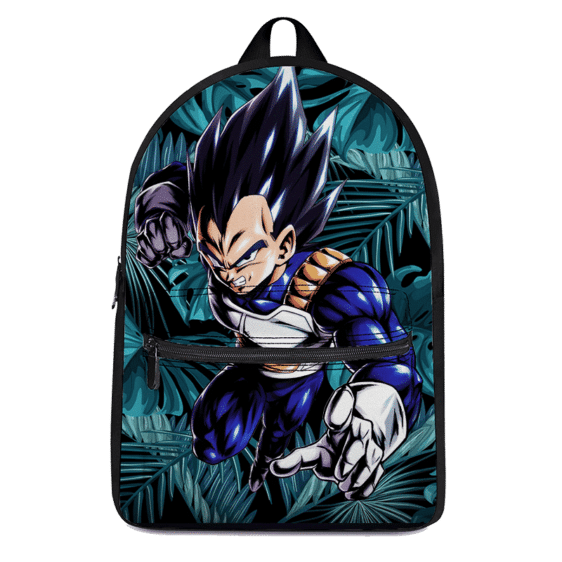 DBZ Vegeta Base Form Tropical Leaves Background Backpack