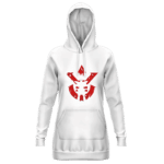 DBZ Vegeta Shadow Cool Red Vegeta Symbol White Hoodie Dress