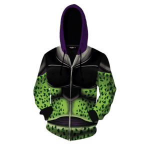 Classic Body Armor Of Bio-Android Cell Cosplay Zip Up Hoodie