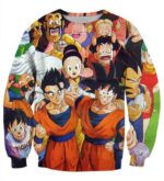 DBZ All Dragon Ball Character Together Happy Friends Manga Design Sweatshirt