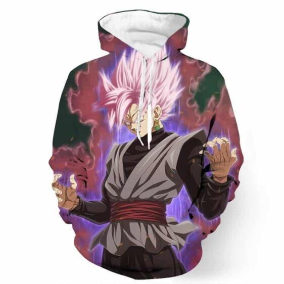 DBZ Black Goku Purple Aura Potara Fusion Cool Design Pocket Hoodie - Saiyan Stuff