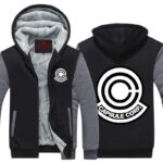 DBZ Capsule Corp Black & Gray Stylish Zip Up Hooded Jacket