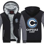 DBZ Capsule Corporation Gray & Black Zip Up Hooded Jacket