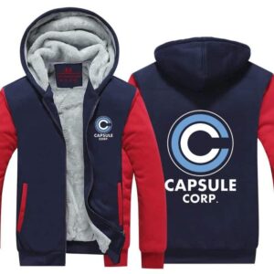 DBZ Capsule Corporation Red & Blue Zip Up Hooded Jacket