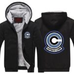 DBZ Classic Capsule Corp Logo Black Zip Up Hooded Jacket