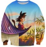 DBZ Cute Kid Goku Sitting Sky Full Print Sweatshirt - Saiyan Stuff