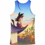 DBZ Cute Kid Goku Sitting Sky All Over Print Tank Top - Saiyan Stuff