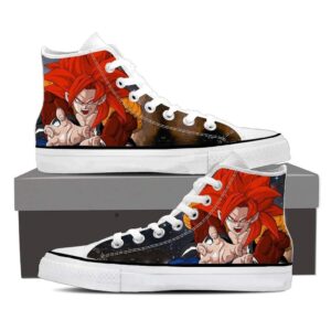 DBZ Goku 4 Red Super Saiyan Kamehameha Wave Sneakers Shoes