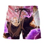 DBZ Goku Black Zamasu SSJ Rose Ki Blast Thunder Graphic Shorts