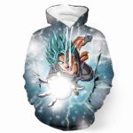 DBZ Goku God Angry Attack Saiyan Blue SSGSS Potara Design Hoodie - Saiyan Stuff - 1