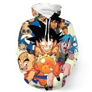 DBZ Goku Kid Master Roshi Bulma Krillin Chasing Dragon Ball Funny Hoodie